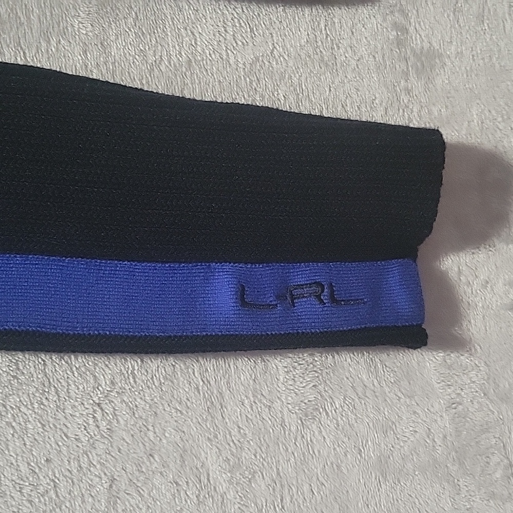 LAUREN Ralph Lauren Active Full Zip Knit Sweater Large Black Blue - Picture 6 of 10